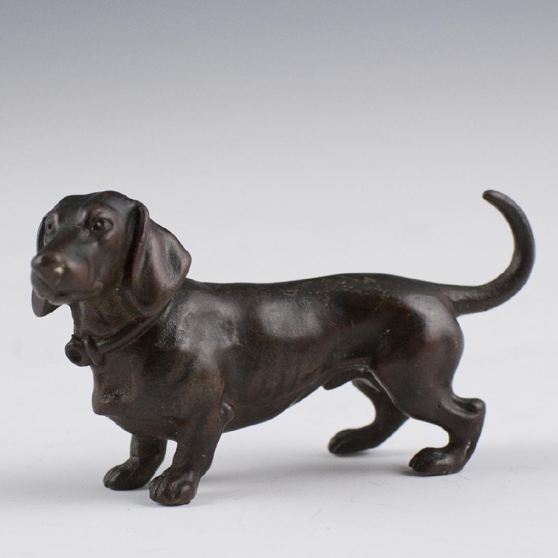 Miniature Bronze Dachshund Figurine (1 of 2)
