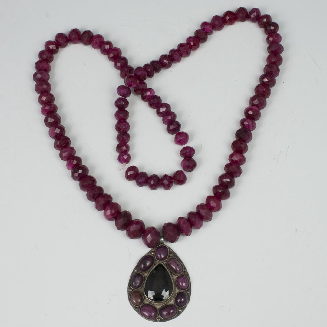 Faceted Ruby & Silver Necklace (1 of 4)