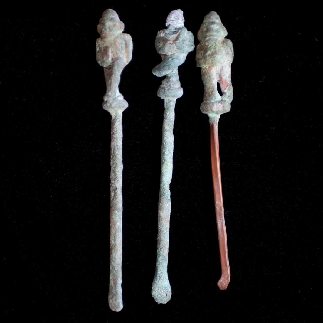 Pre-Columbian Figural Chimu Tupu Copper Pins (1 of 3)
