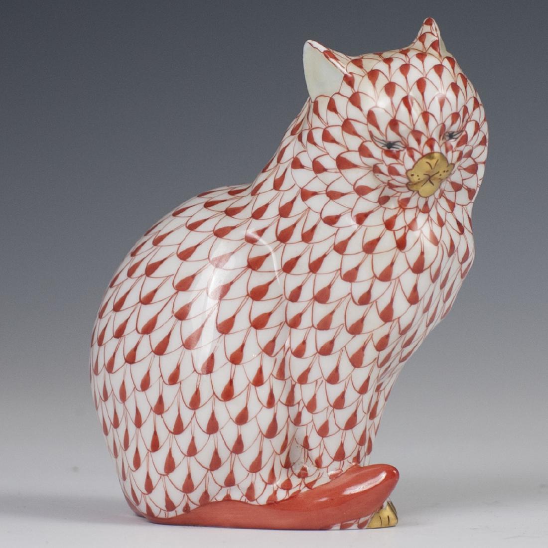 Herend Porcelain Fishnet Cat Figurine (1 of 4)