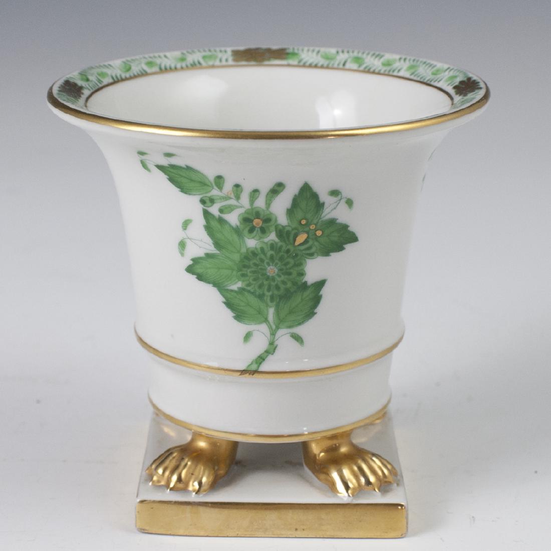 Herend Porcelain "Apponyi Vert" Footed Vase (1 of 5)