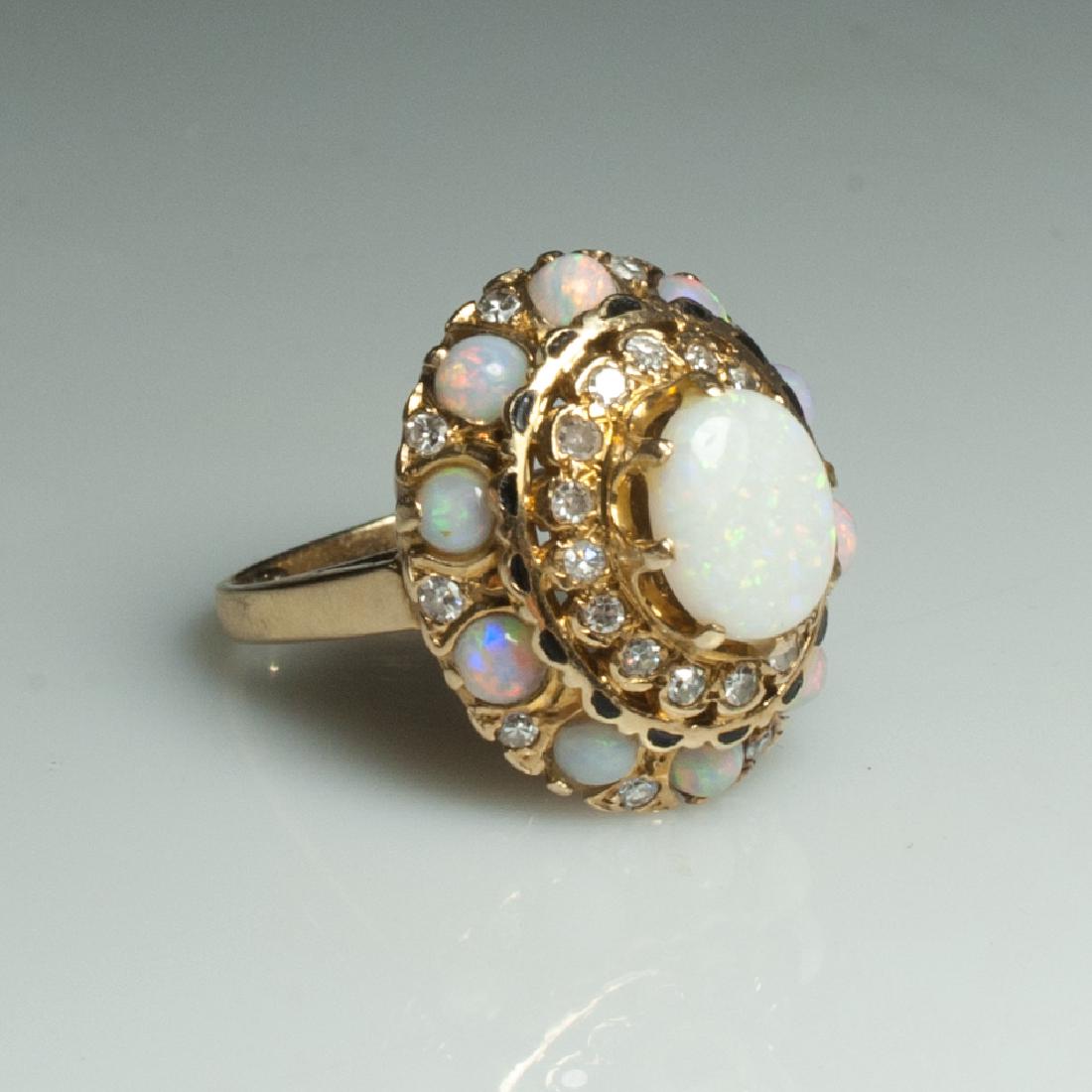 14Kt Gold & Diamond & Opal Ring (1 of 3)