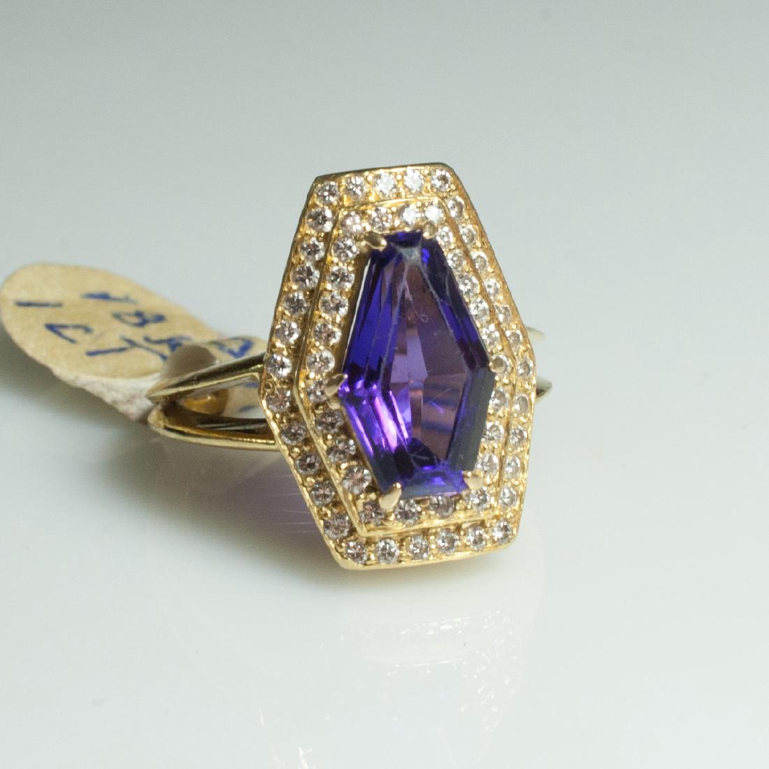 18kt Gold & Amethyst & Diamond Ring (1 of 3)