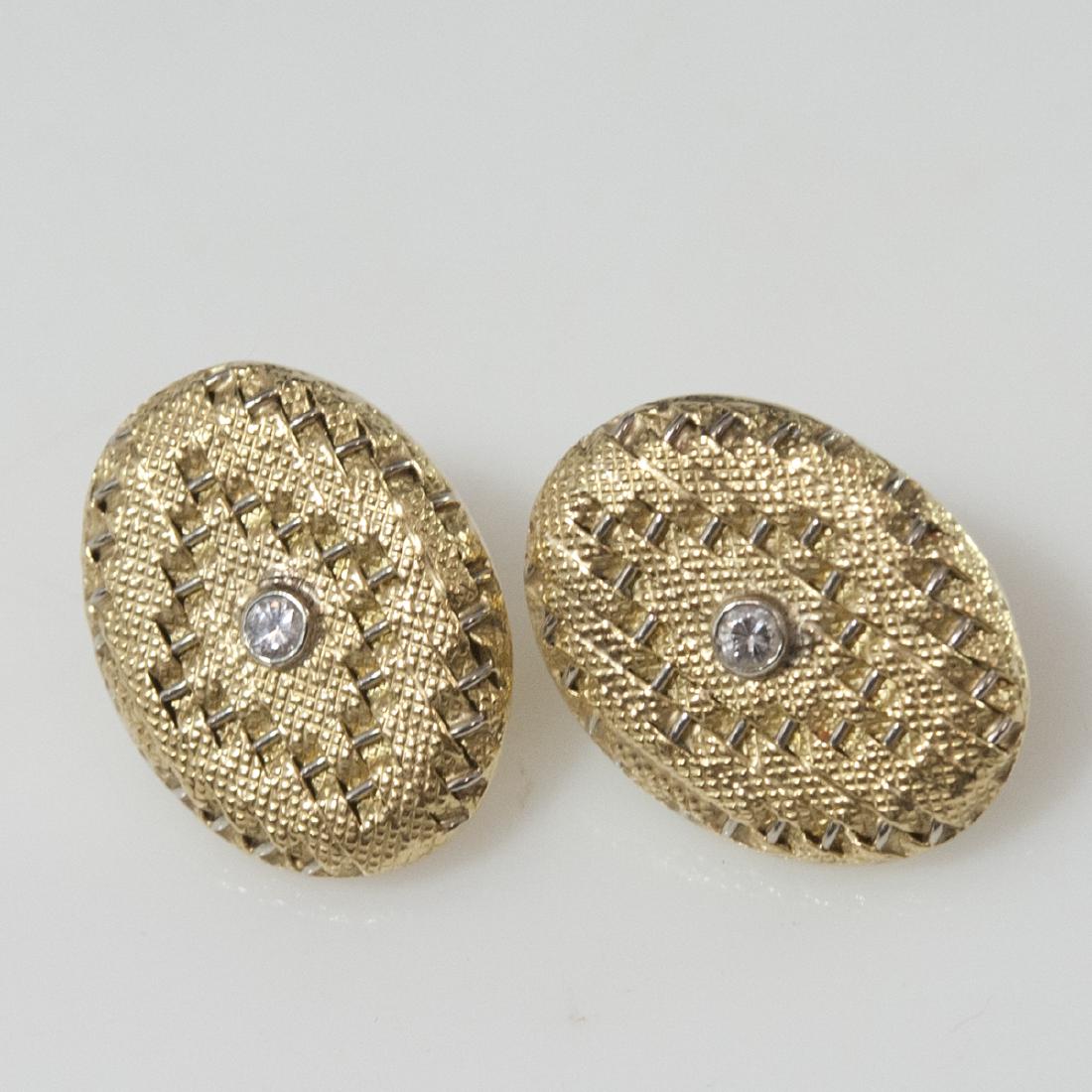 18kt Gold & Diamond Art Deco Style Earrings (1 of 5)