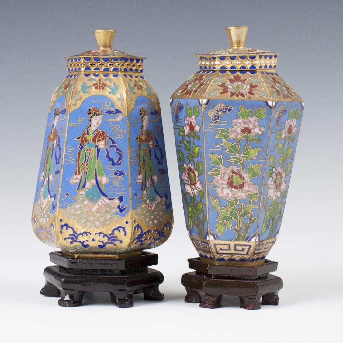 Chinese Cloisonne Enameled Jars (1 of 4)
