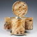 Vintage Italian Burl Wood Gold Plated Brass Smoker Set