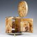 Vintage Italian Burl Wood Gold Plated Brass Smoker Set - 4
