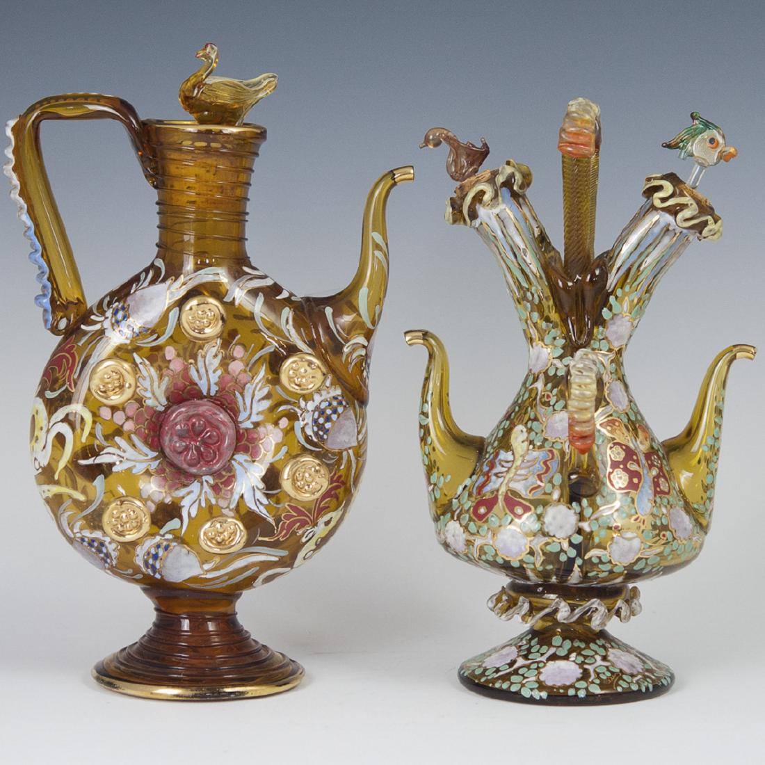 Spanish Enameled Glass Royo & Cire Vessels
