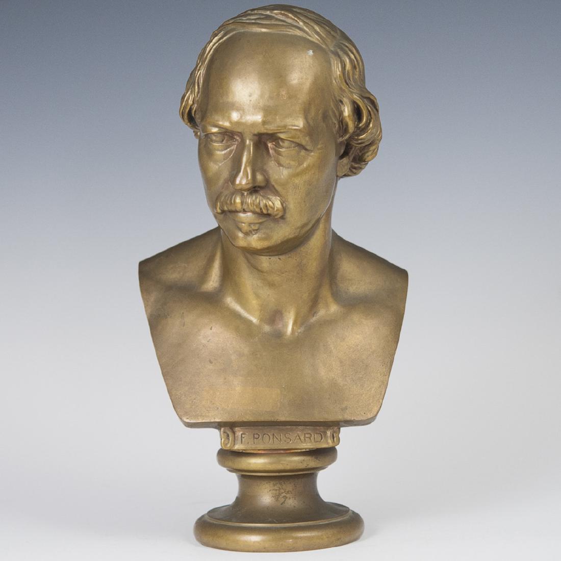 Ferdinand Barbedienne Dore Bronze Francois Ponsard Bust (1 of 10)