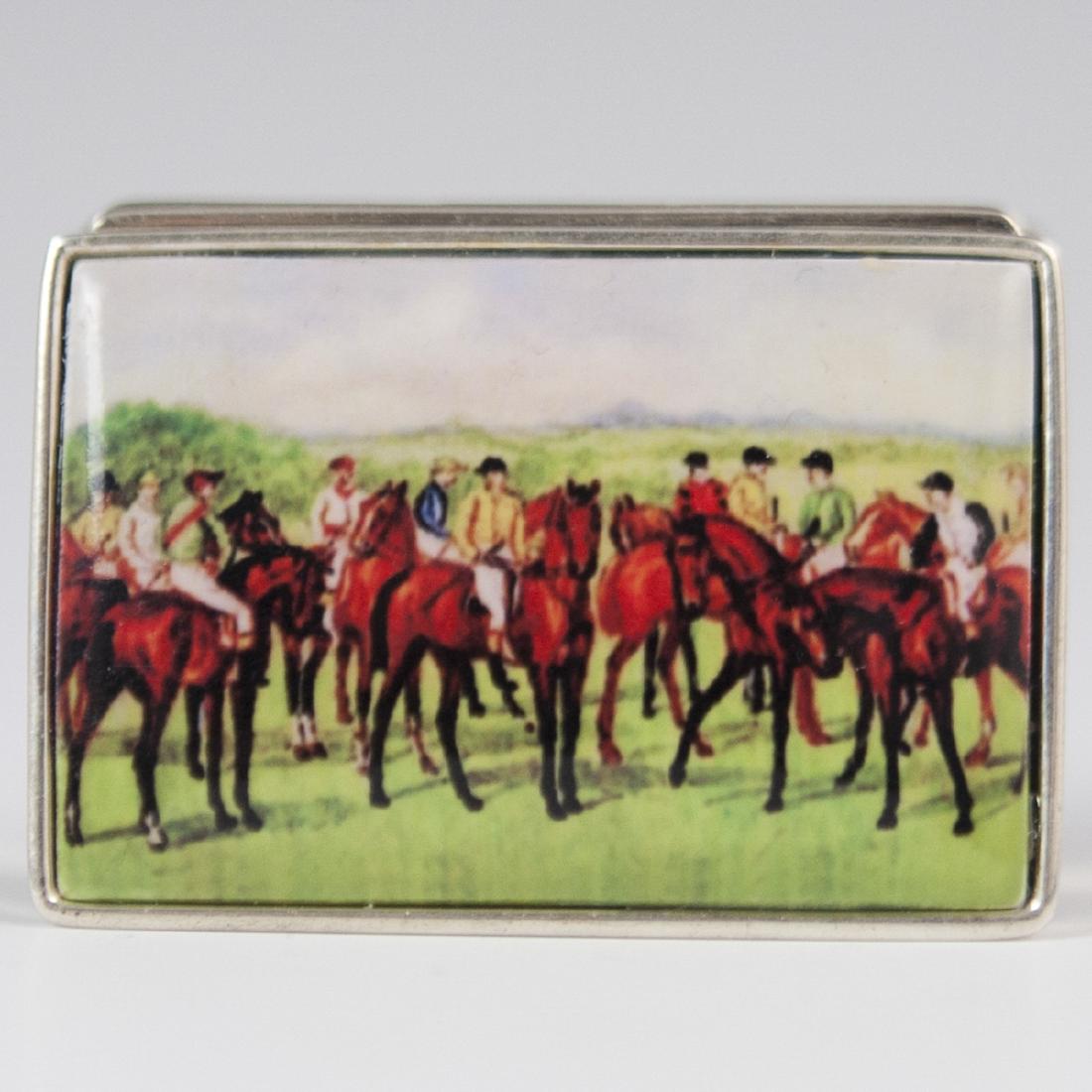 English Enameled Sterling Pill Box (1 of 4)
