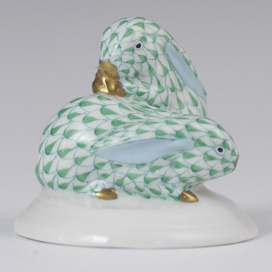 Herend Porcelain Fishnet Rabbits (1 of 4)