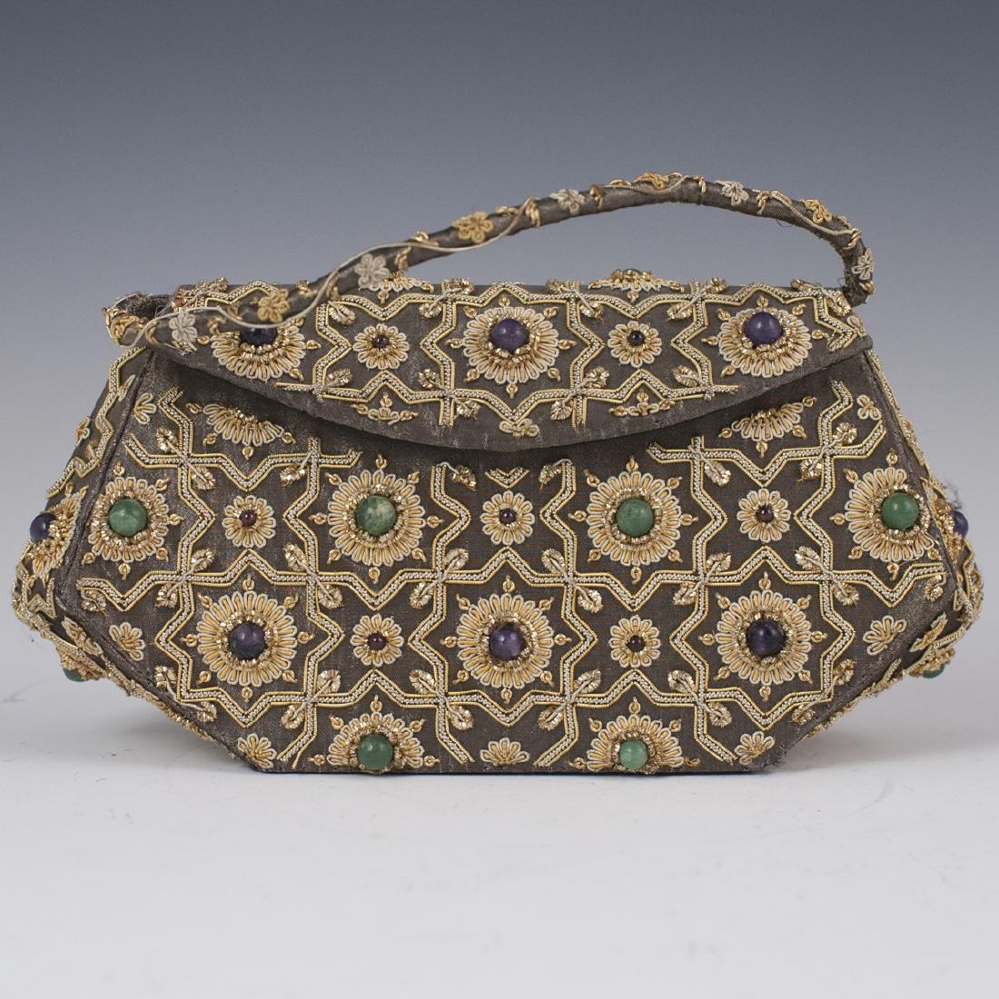 Vintage Beaded & Semi-Precious Stone Purse (1 of 4)
