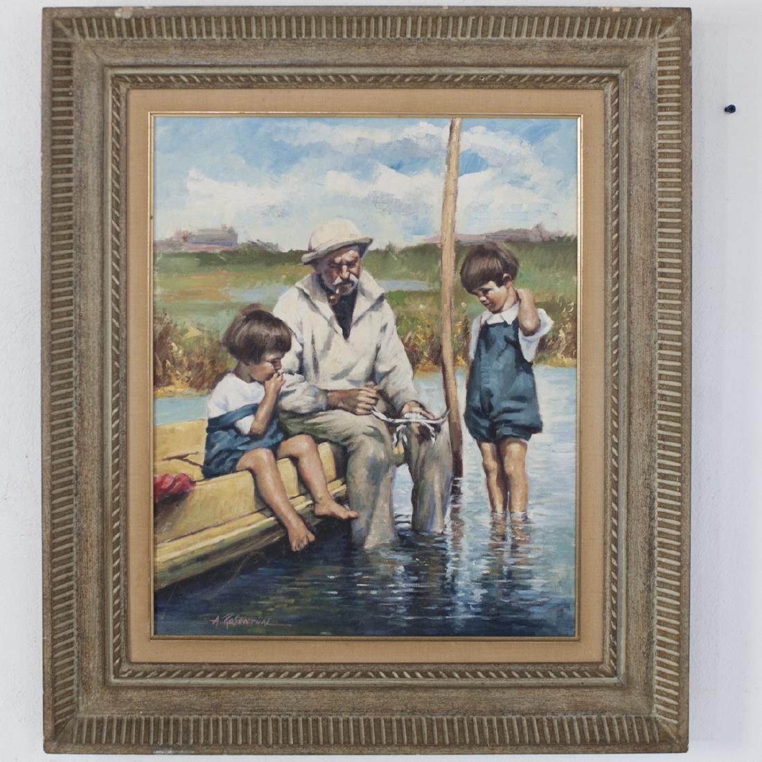 Vintage Oil on Canvas Signed:" A. Rosenthal" (1 of 5)