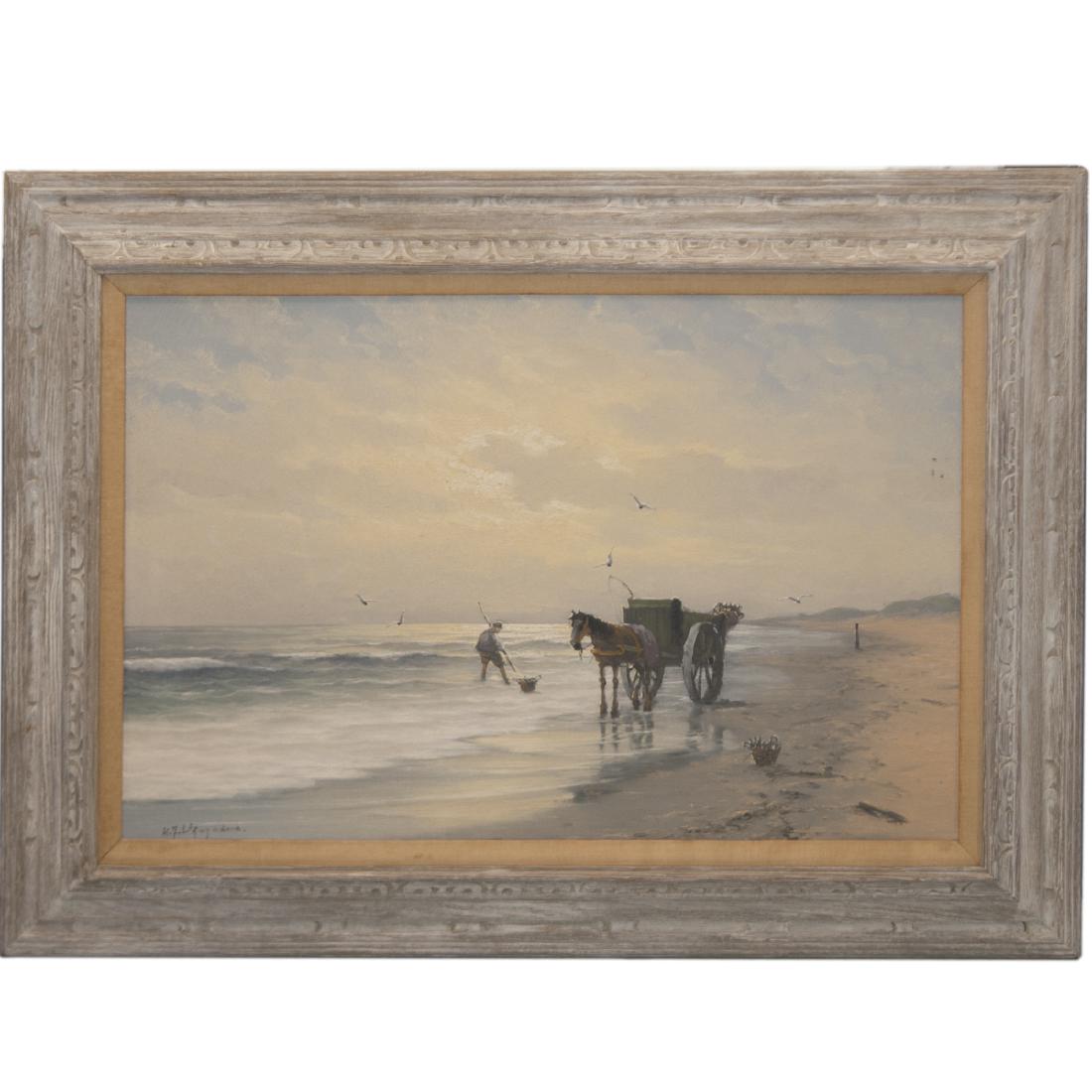 Antique American Oil on Wood Panel (1 of 5)