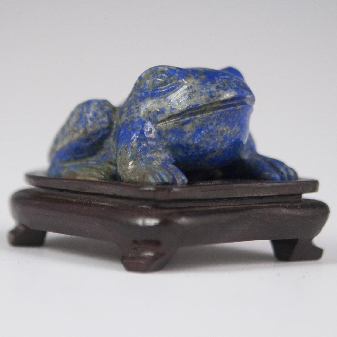 Chinese Carved Lapis Lazuli Frog Figurine (1 of 5)