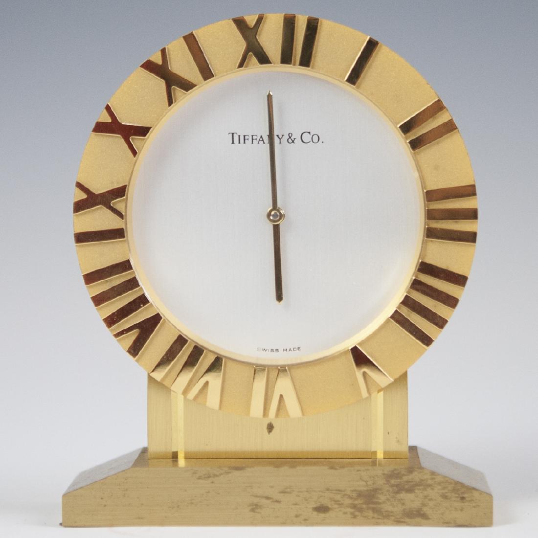 Tiffany & Co. Gilt Brass Desk Clock (1 of 5)