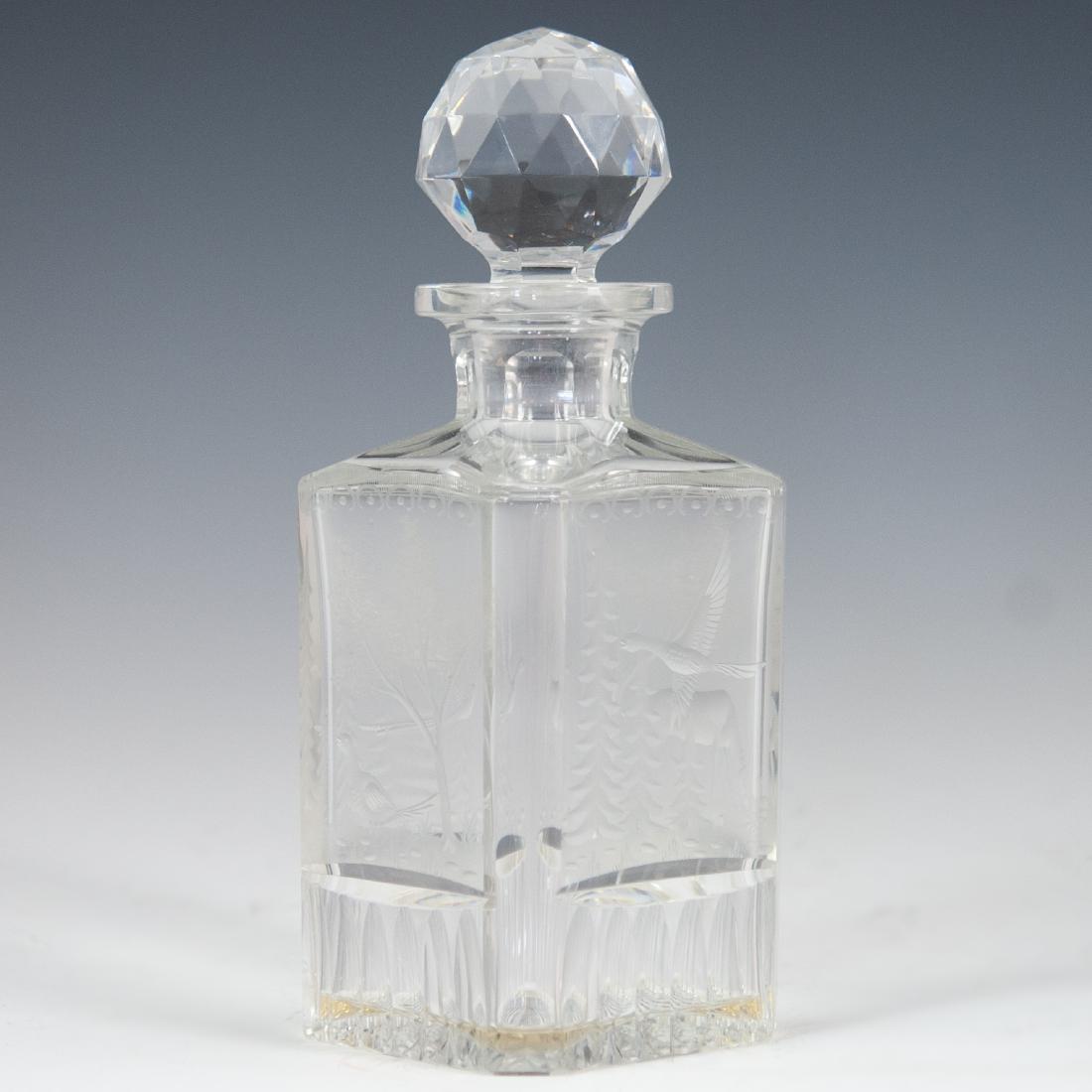 Antique Etched Crystal Whiskey Decanter (1 of 4)