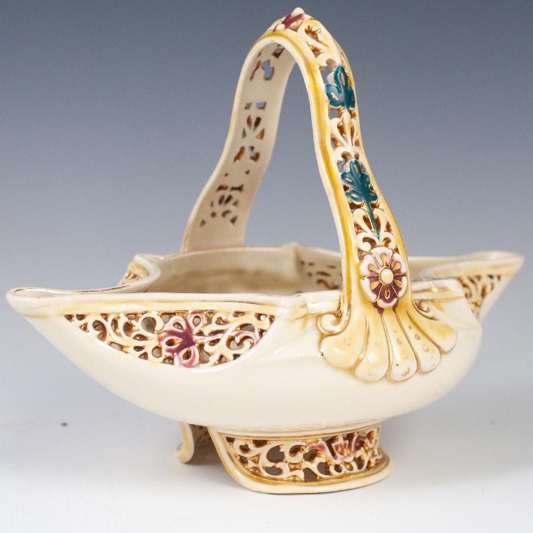 Antique Zsolnay Reticulated Basket (1 of 5)