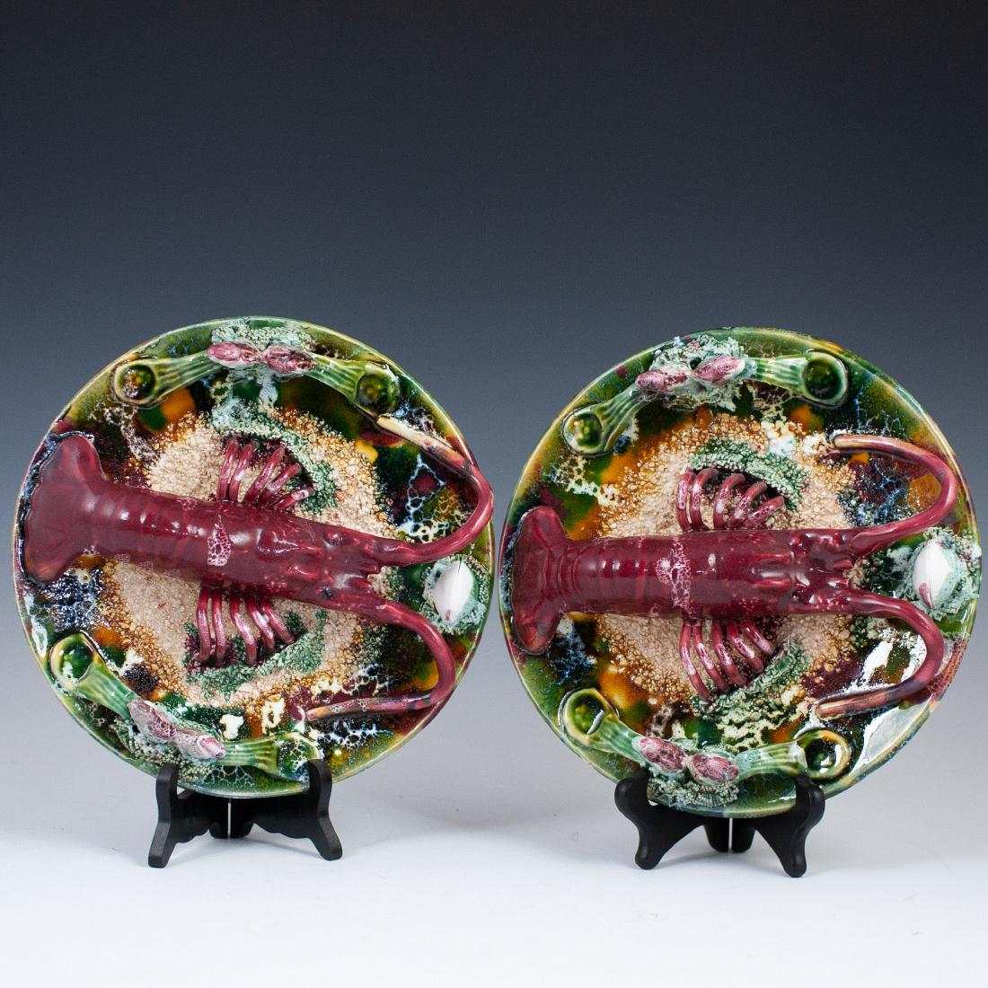 Palissy Ware Style Majolica Lobster Dishes (1 of 3)