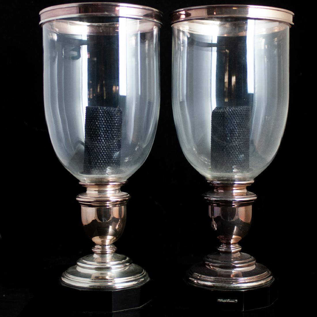 Ralph Lauren Silver Plated Hurricane Lamps (1 of 6)