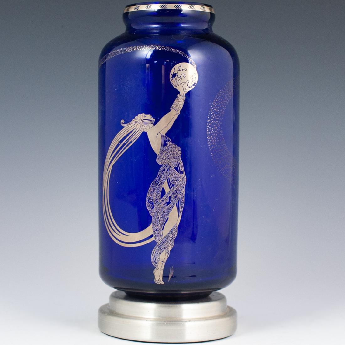 Erte "Fireflies" Cobalt Crystal Vase (1 of 6)