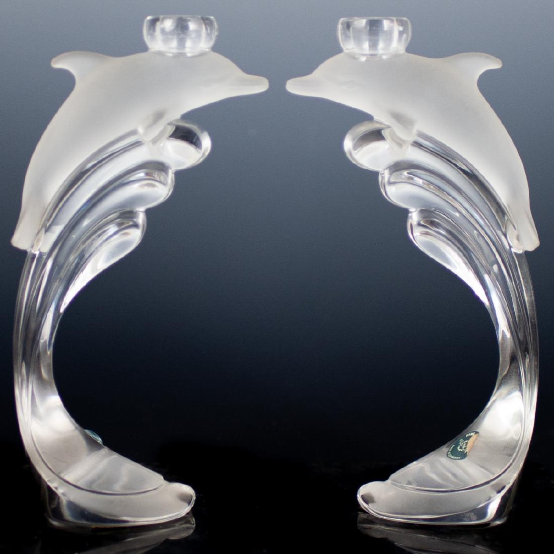 Lenox Crystal Dolphin Candlesticks (1 of 4)