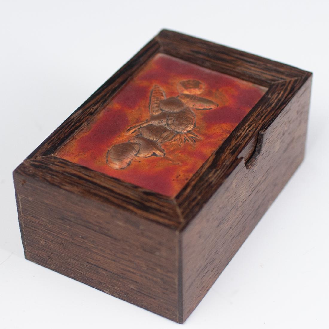 Wooden & Copper Cigarette Box (1 of 4)