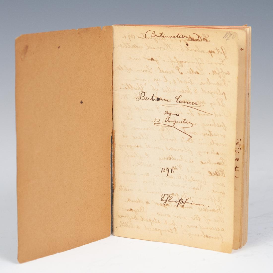 Bertram Currier 1891 Diary (1 of 4)