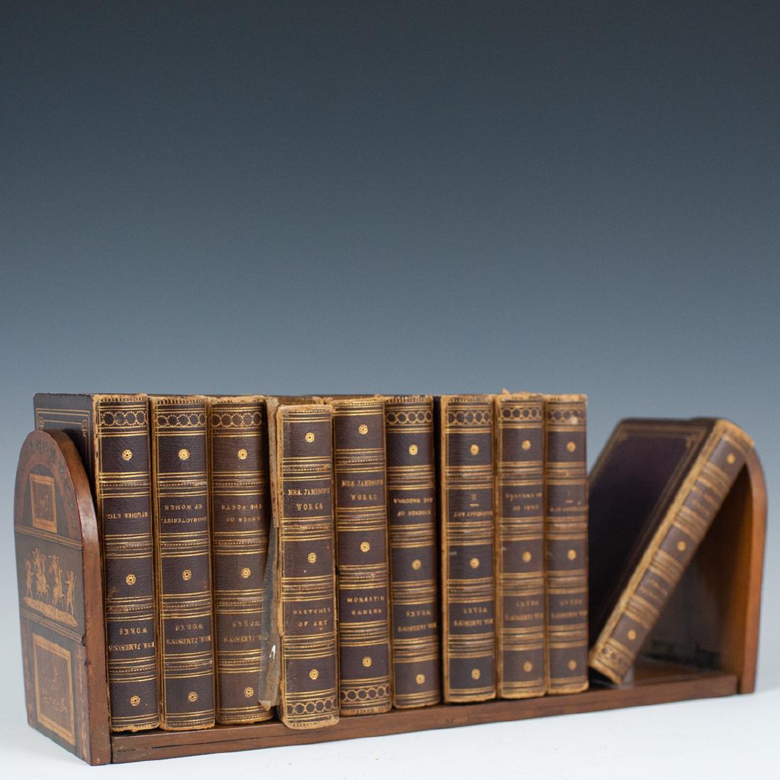 Italian Marquetry Expandable Bookend W/ Antique Books (1 of 5)