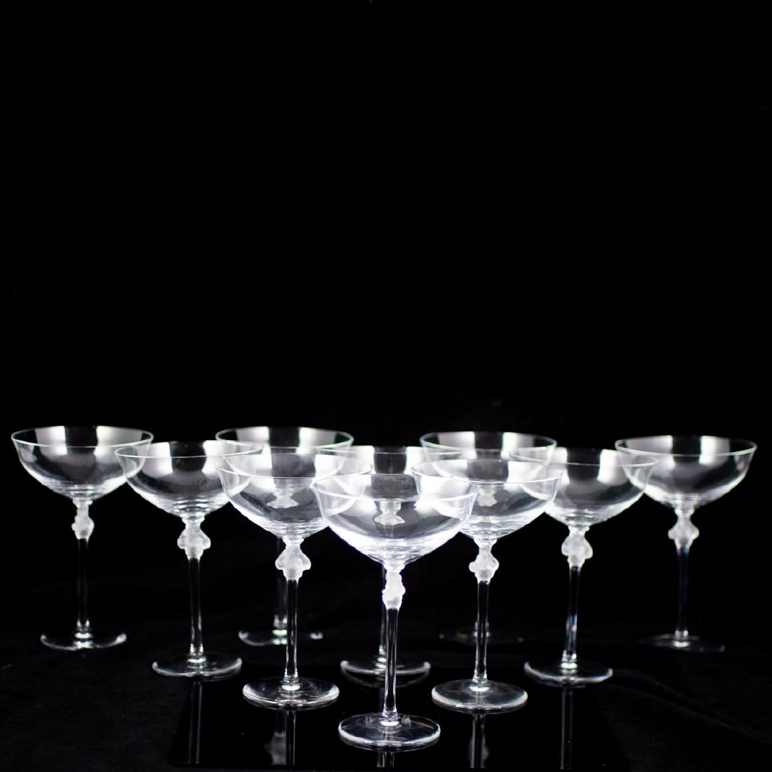 (10) Lalique "Roxane" Crystal Champagne Coupes (1 of 3)