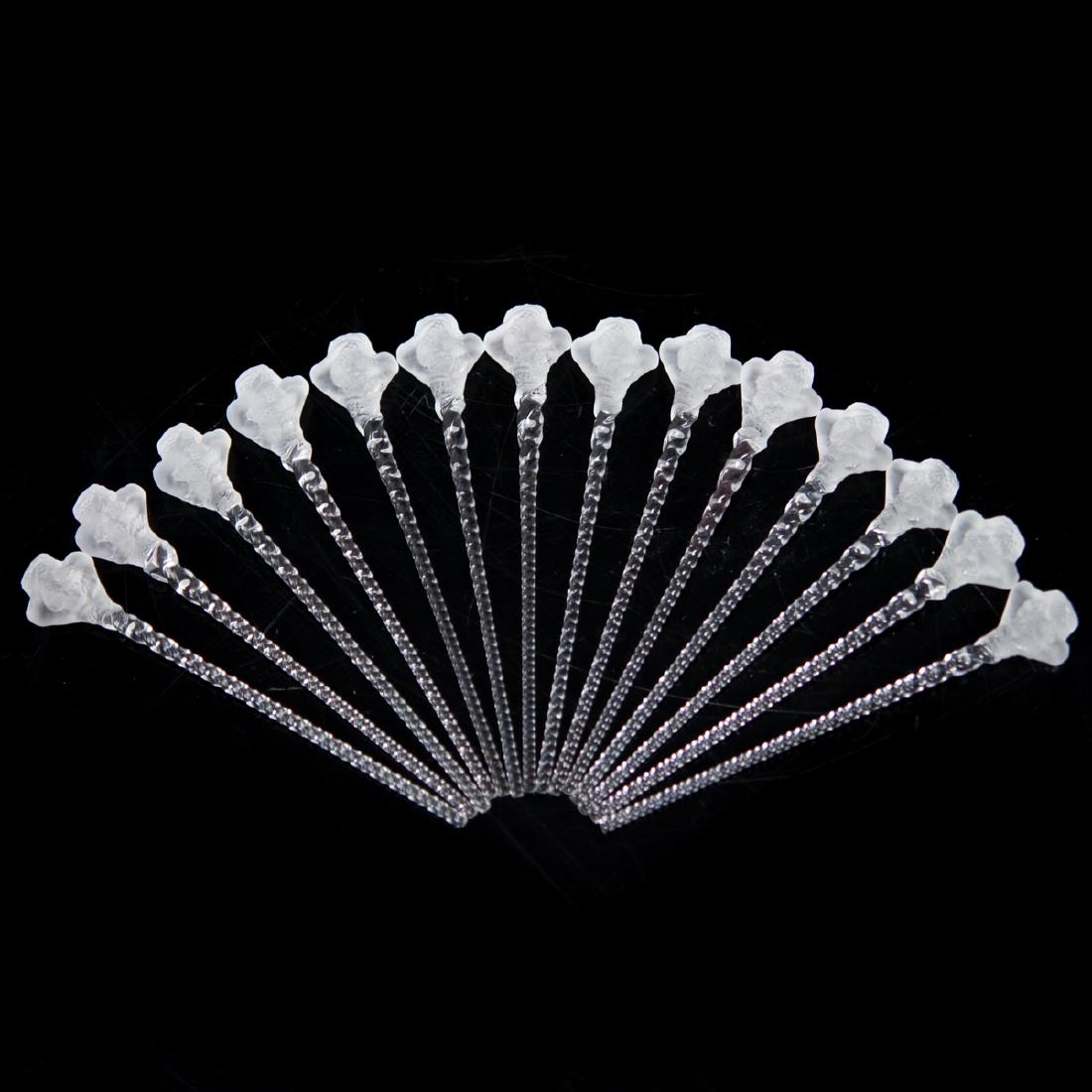 (14) Lalique "Roxane" Crystal Stirrers (1 of 3)