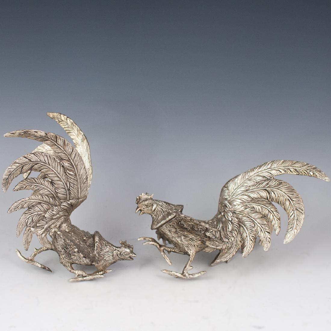 Metal Fighting Cockerel Figures (1 of 4)