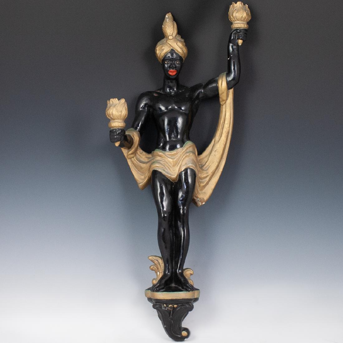 Vintage Blackamoor Plaster Composite Sconce (1 of 3)