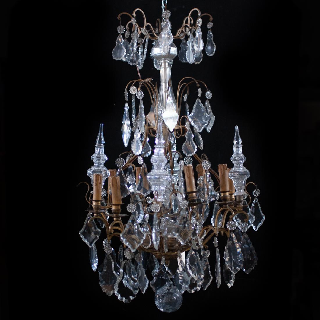 Vintage Crystal & Bronze Chandelier (1 of 5)