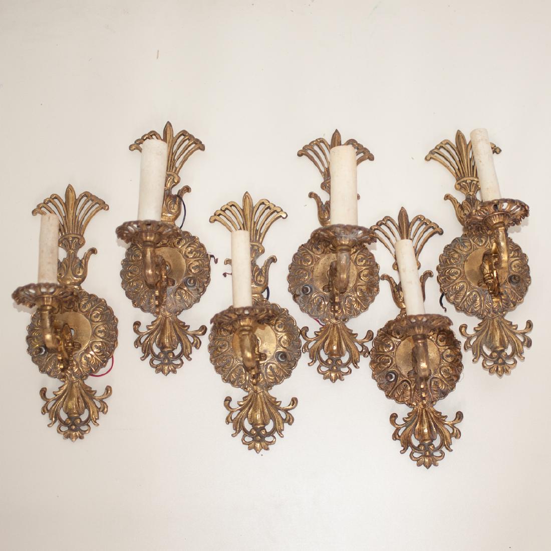 (6) Antique Dore Bronze Sconces (1 of 4)