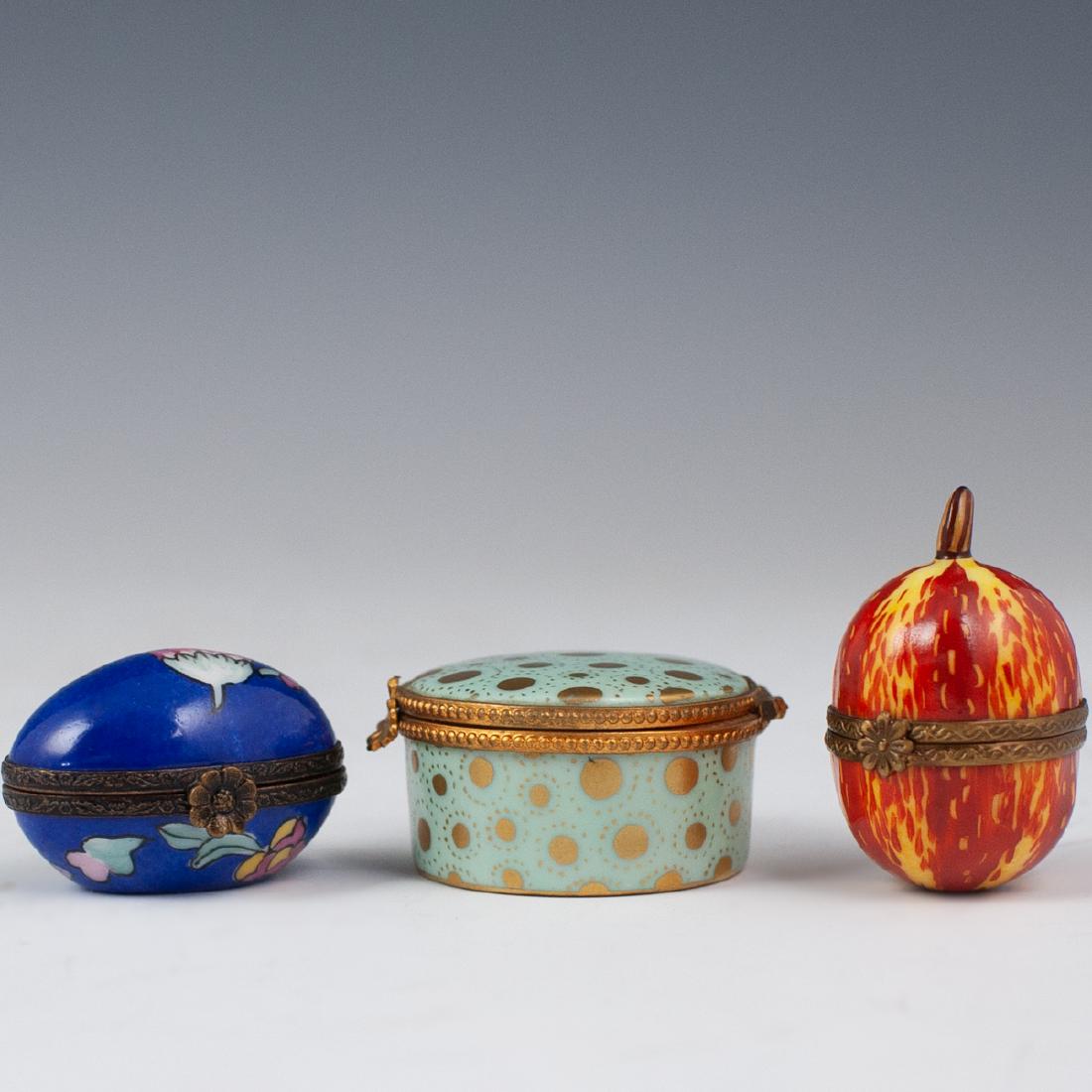 (3) French Limoges Porcelain Pill Boxes (1 of 5)