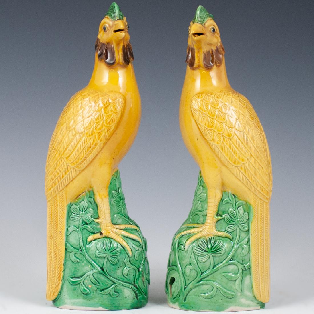 Chinese Sancai Glazed Ceramic Birds (1 of 6)