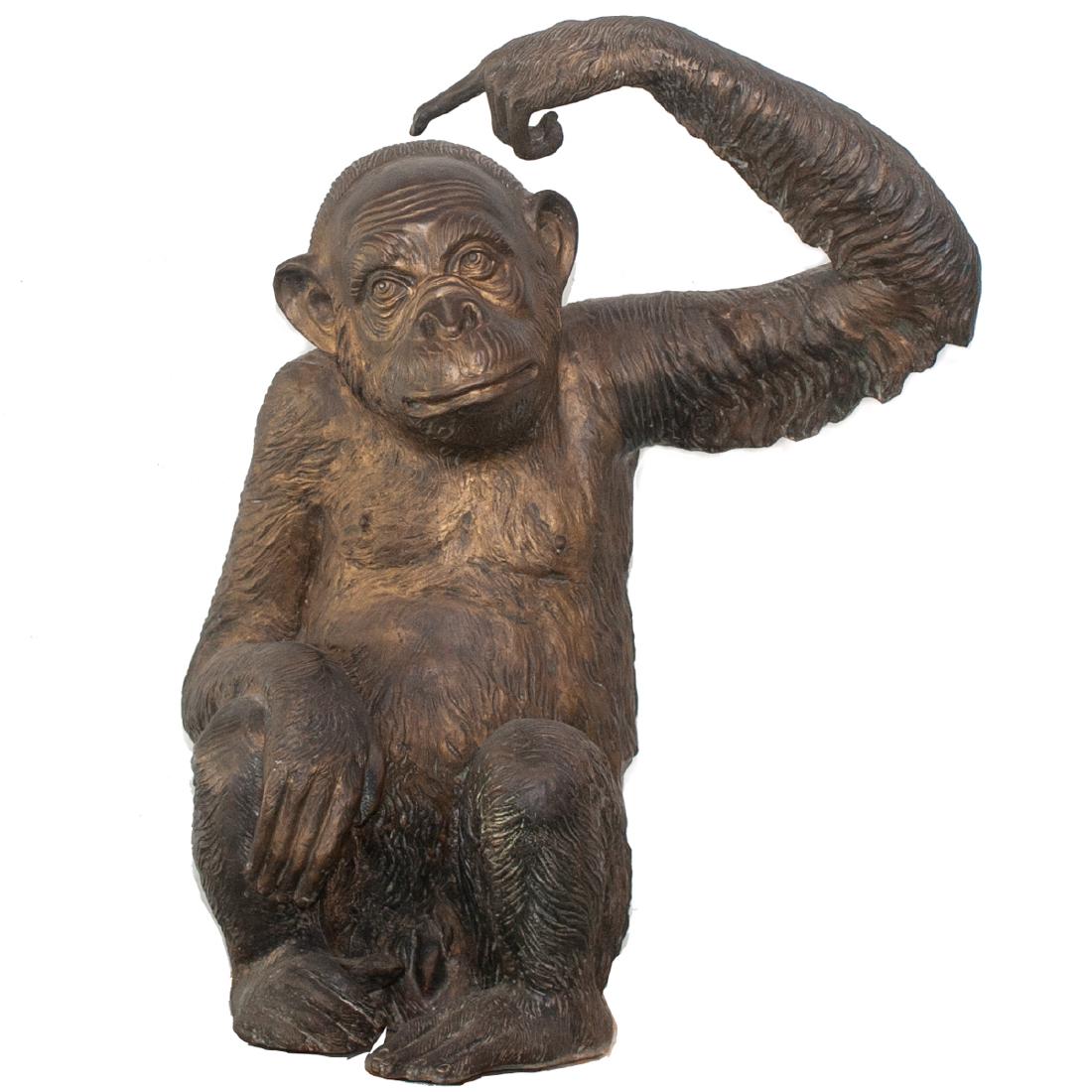 Antique Bronze Chimpanzee Sculpture (1 of 4)