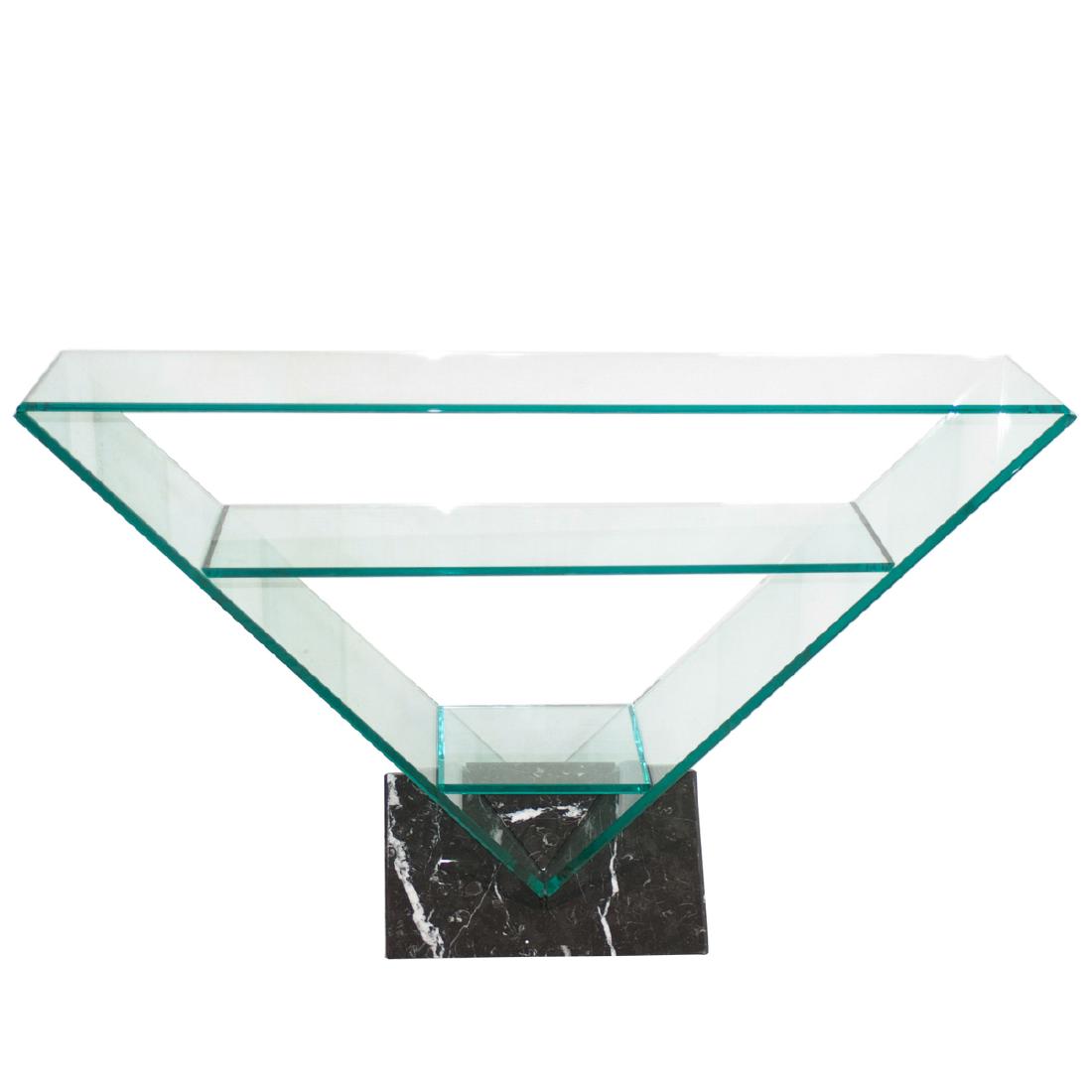 Contemporary Glass & Marble Console Table (1 of 3)