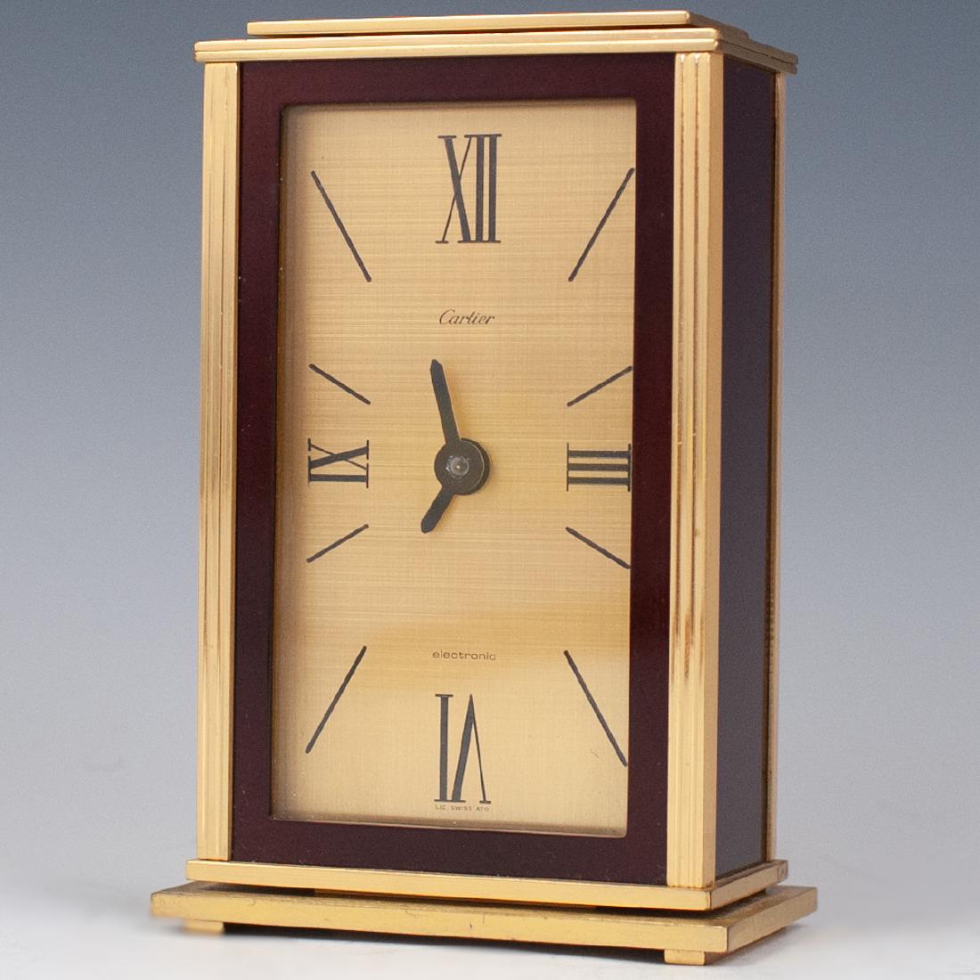 Cartier Enameled Gilt Brass Desk Clock (1 of 3)