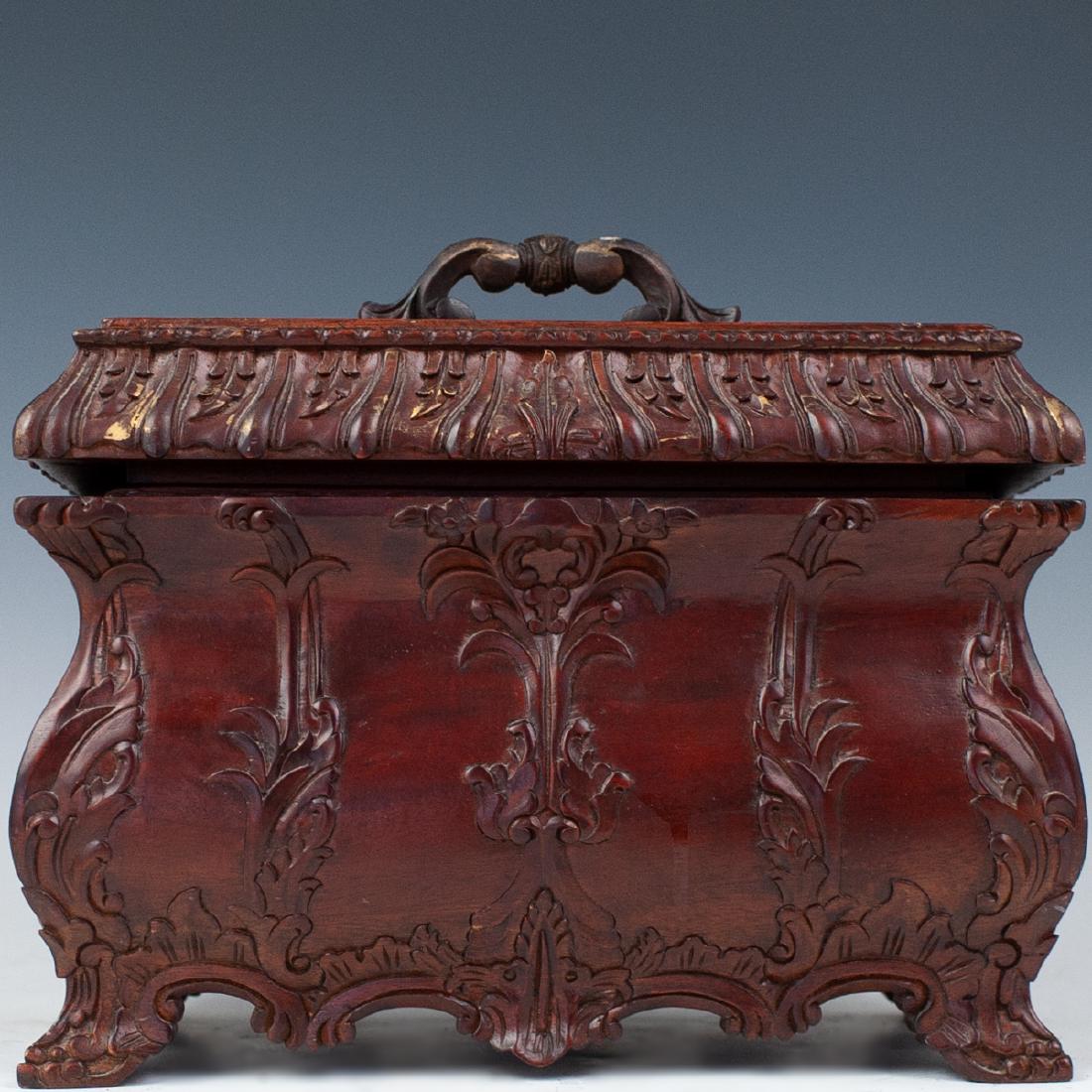 Black Forest Style Carved Wooden Coffer Box (1 of 6)