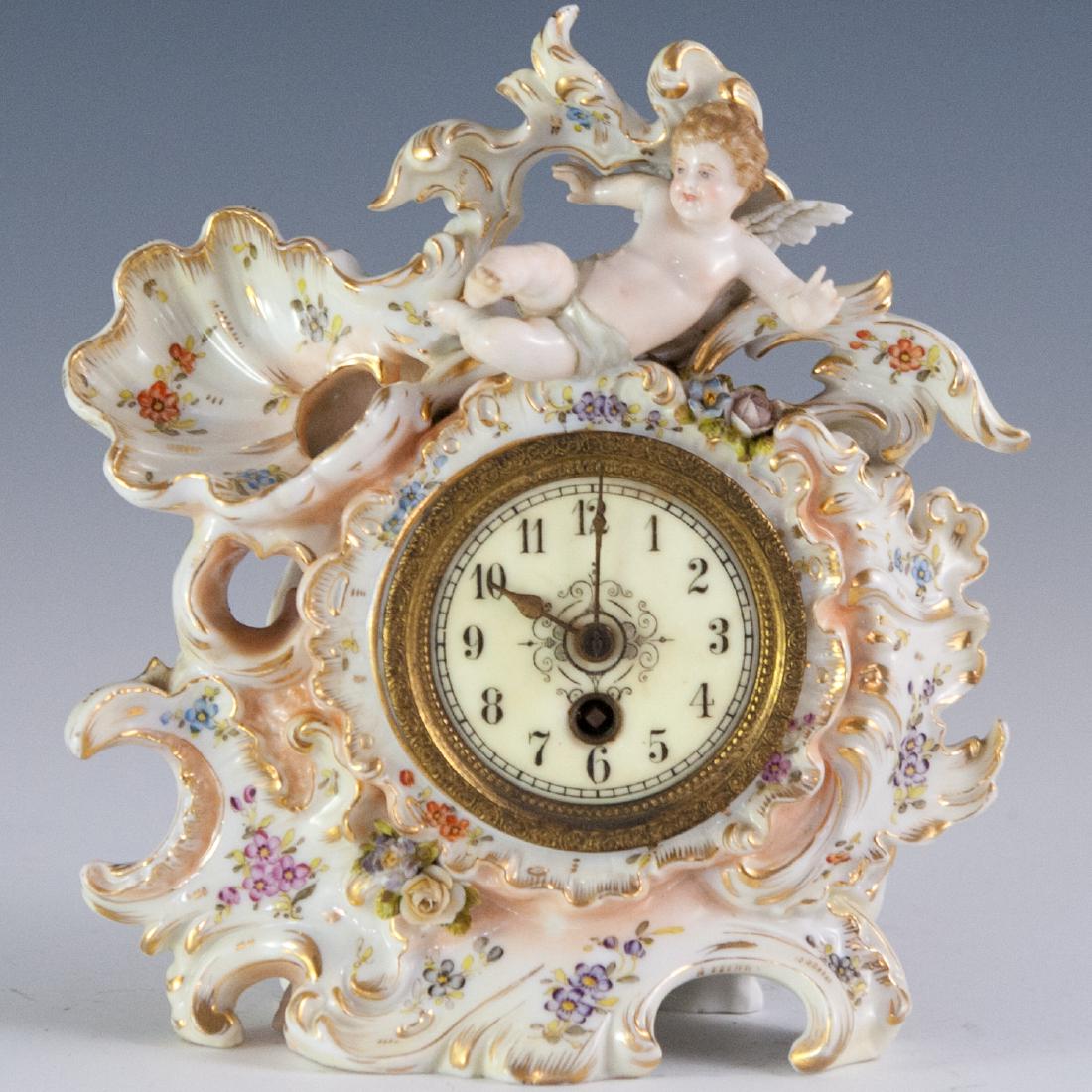 Hamburg American Clock Co. Figural Porcelain Clock (1 of 4)