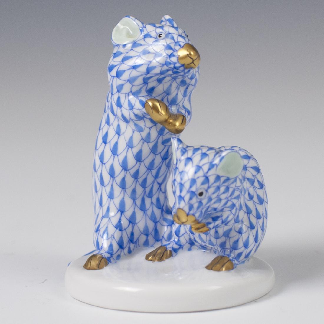 Herend Porcelain Fishnet Mice Figurine (1 of 4)