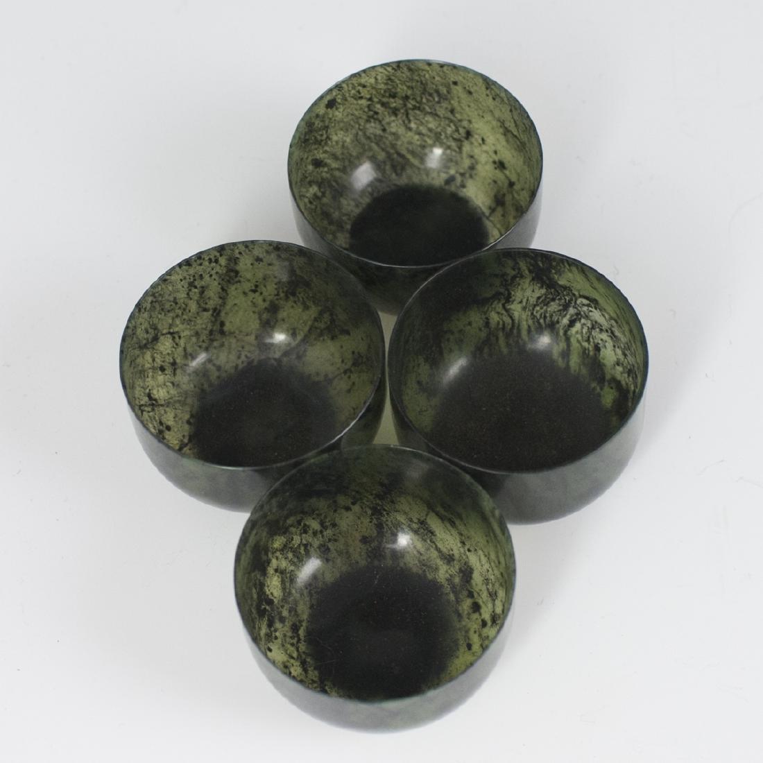 Chinese Carved Spinach Jade Cordial Cups (1 of 5)