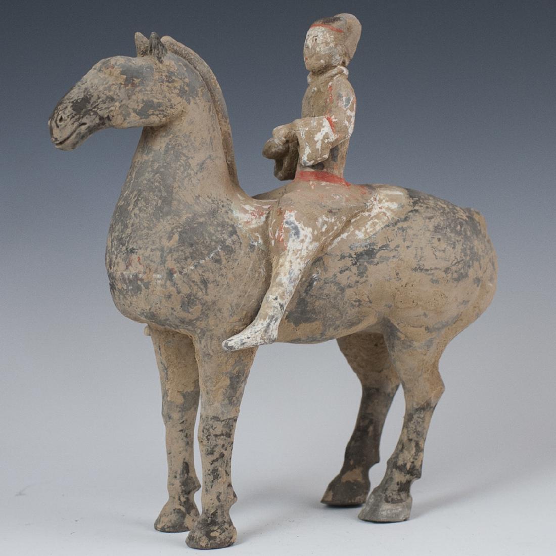 Chinese Han Dynasty Terracotta Horse & Rider (1 of 9)