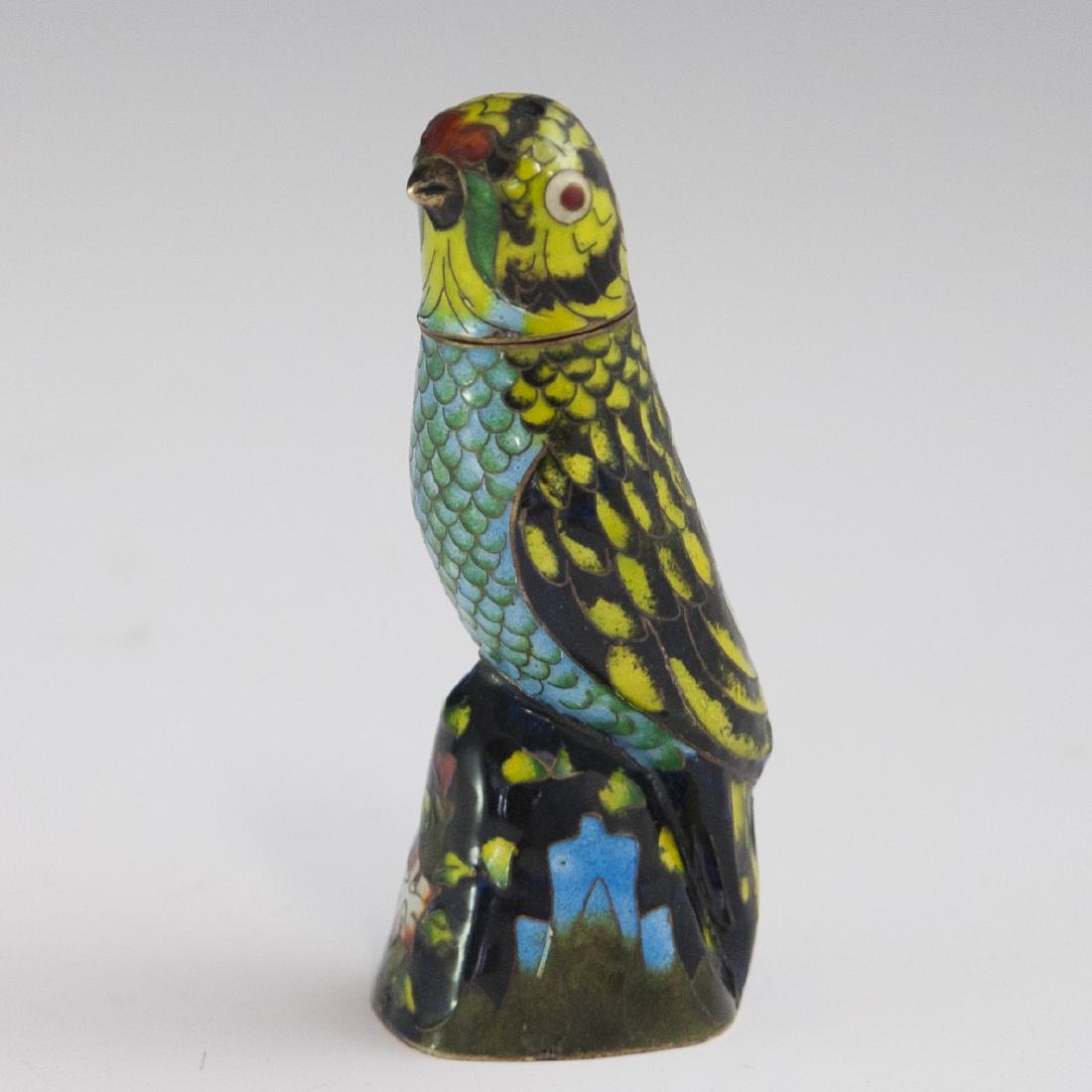 Chinese Enameled Cloisonne Parrot Box (1 of 3)