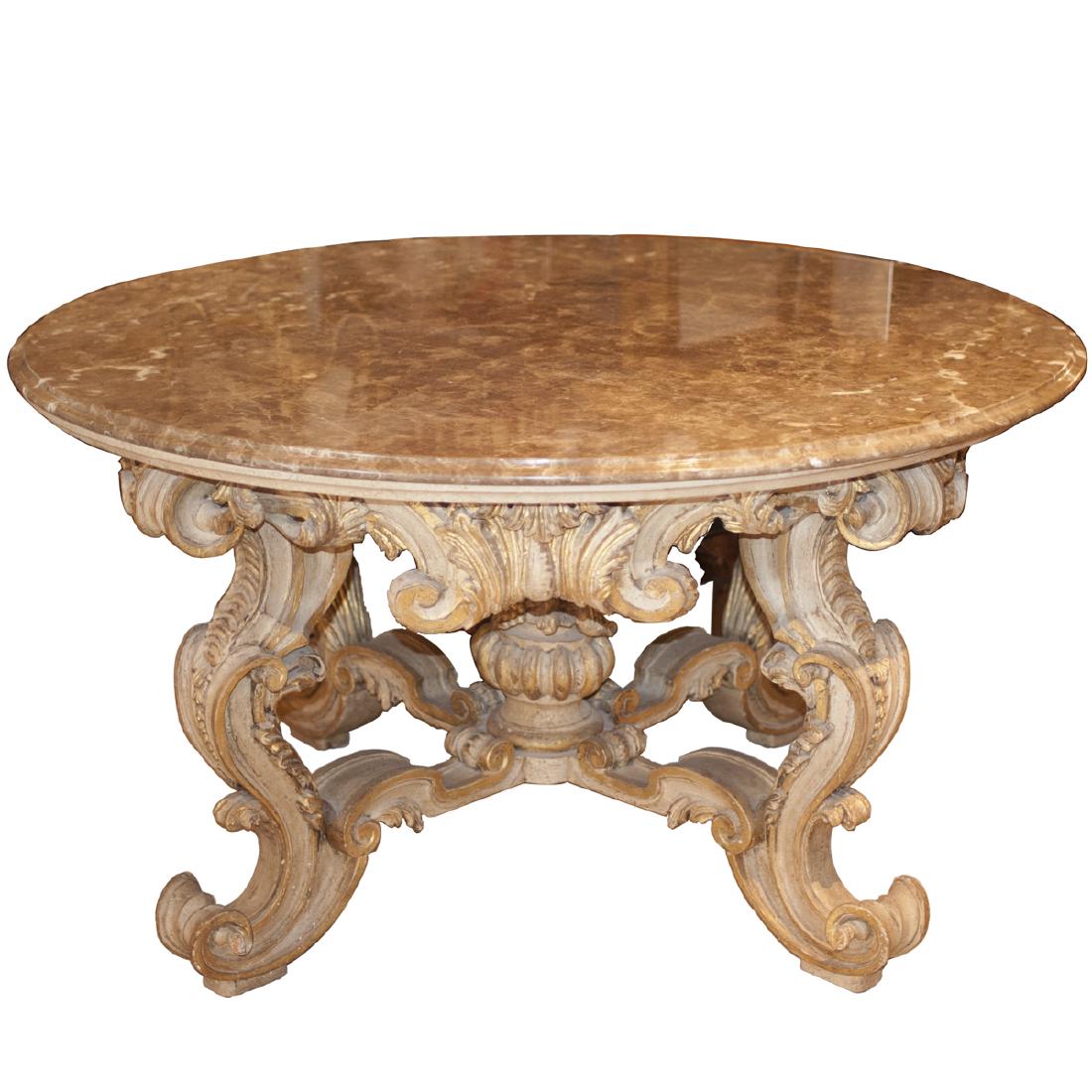 Italian Marble Top Foyer Table (1 of 5)