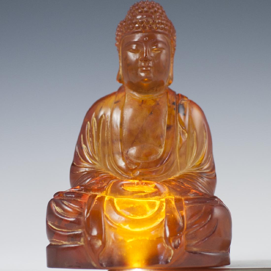 Chinese Carved Amber Buddha (1 of 1)