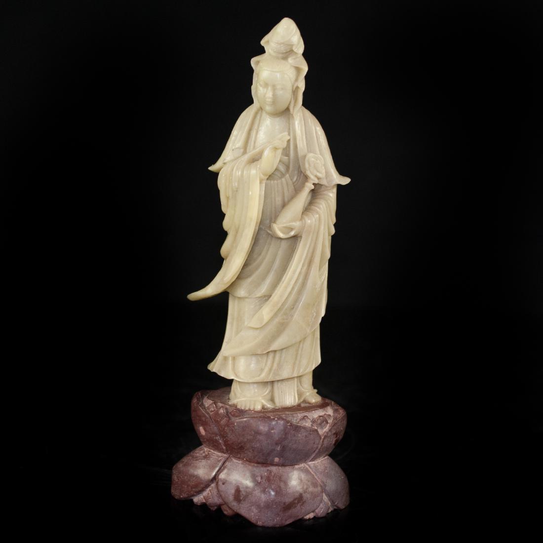 Chinese Carved Soapstone Guanyin (1 of 3)