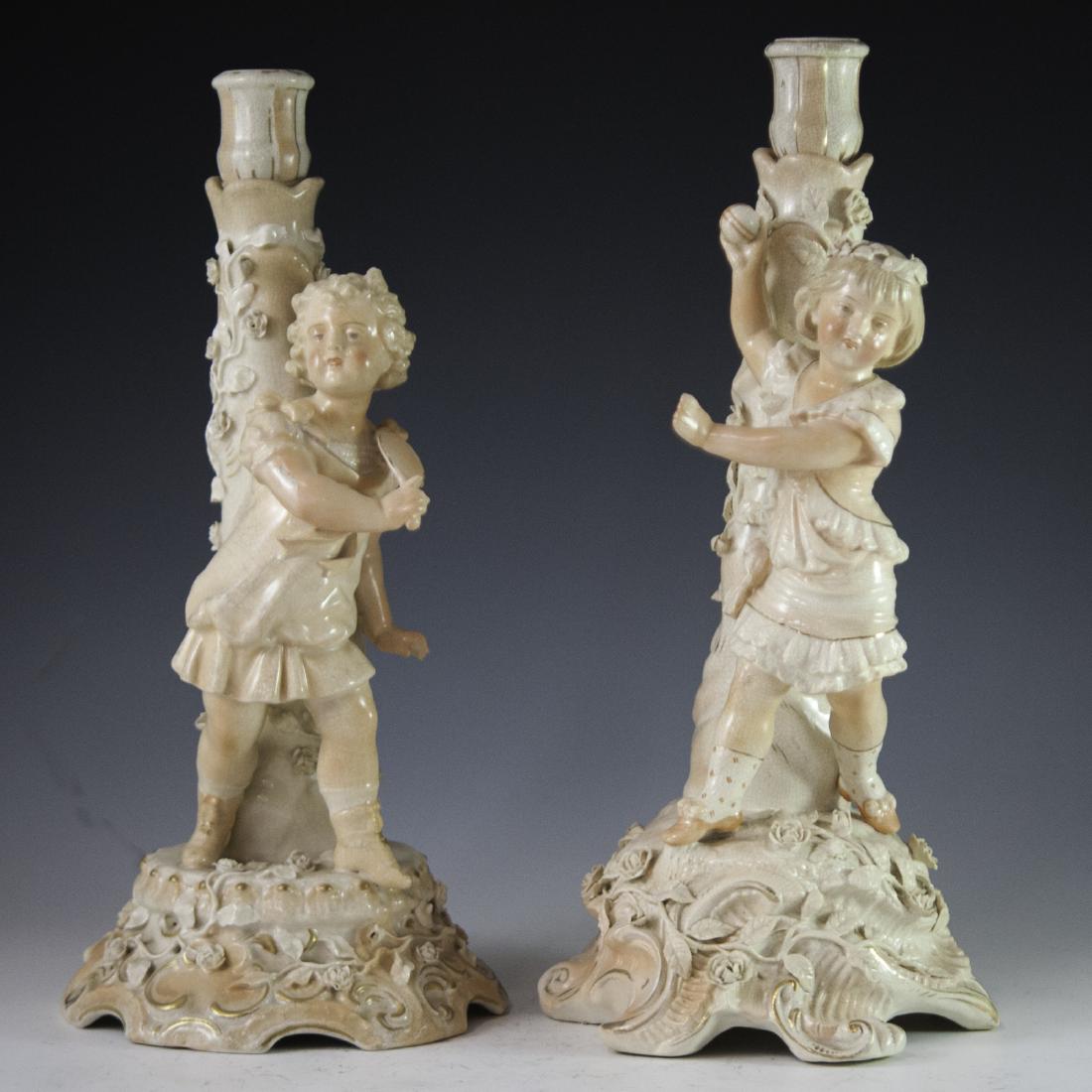 Sitzendorf Porcelain Figural Candlesticks (1 of 7)